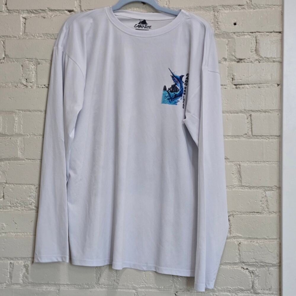 Cabo Joe Mens L Gorpcore Long-sleeve Fishing Shirt w/ Marlin Graphic Performance